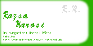 rozsa marosi business card